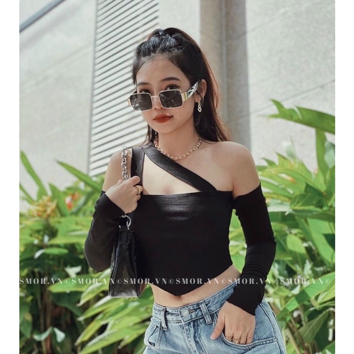 ÁO CROPTOP PHỐI LỆCH VAI