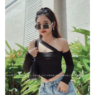 ÁO CROPTOP PHỐI LỆCH VAI