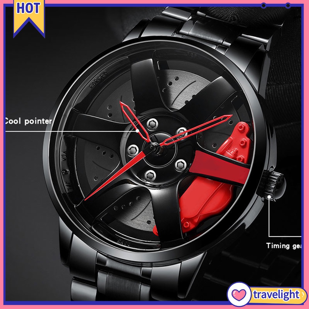 (Travelight) Đồng hồ quartz đeo tay không thấm nước hình trục bánh xe