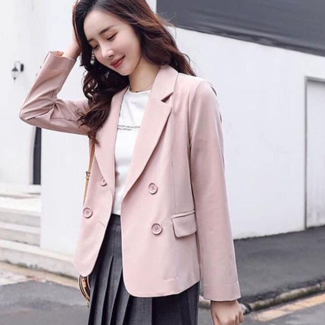 [ORDER TAOBAO] Áo Blazer Size S Hai Màu Hồng Đen Form Nhỏ