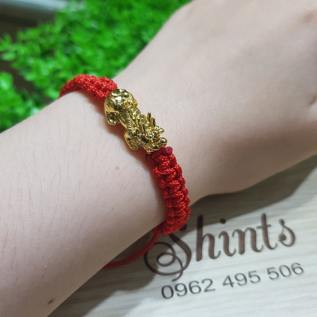 VÒNG TỲ HƯU TRƠN MÀU VÀNG TẾT CHỈ ĐỎ MAY MẮN - 50K/C