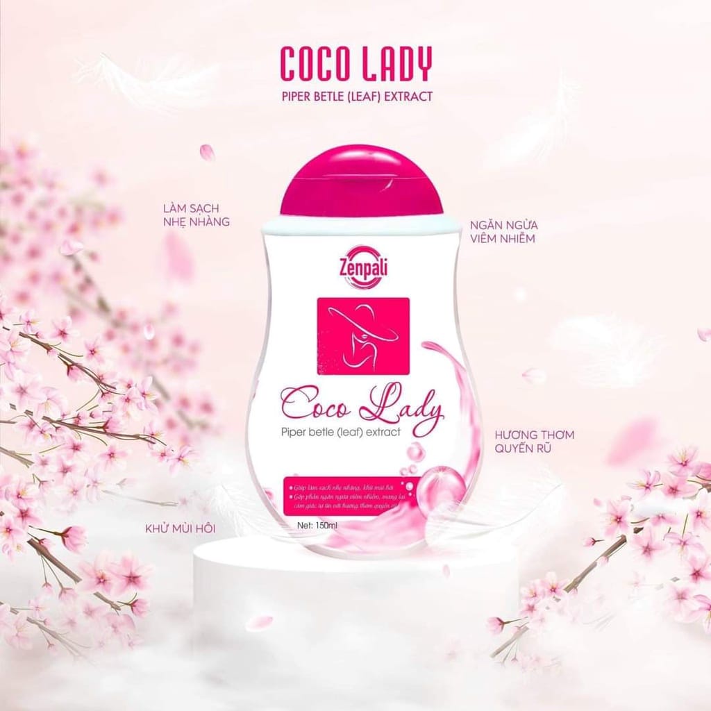 dung dịch vệ sinh phụ nữ coco lady zenpali chai 150ml, dung dịch vệ sinh COCO LADY