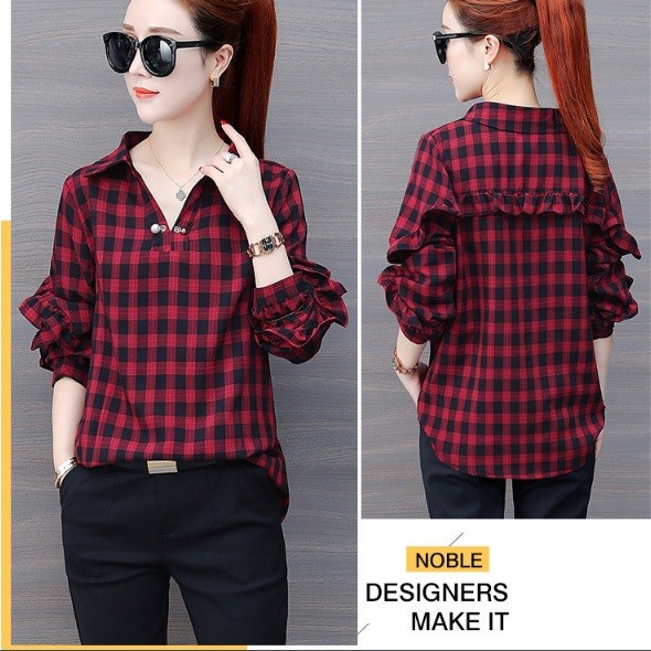 Q090711 -  Áo sơ mi nữ kẻ caro hàng nhập