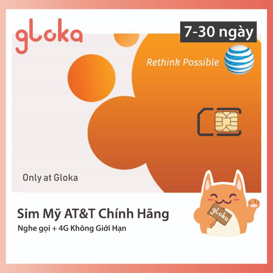 Sim du lịch Bắc Mỹ AT&T không giới hạn 4G 7-30 ngày