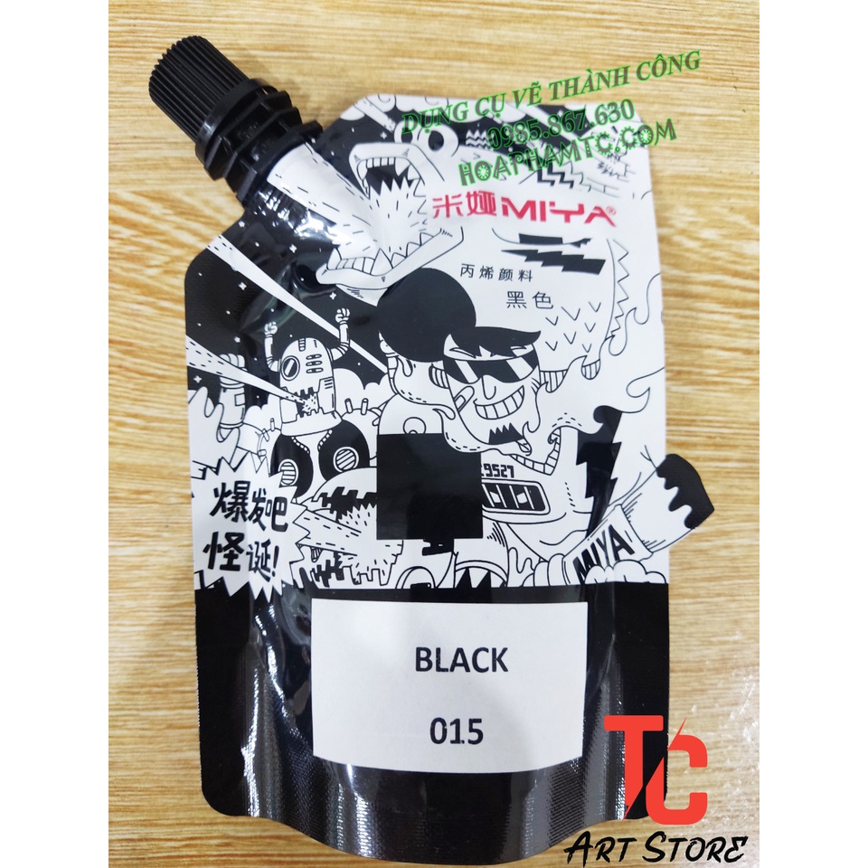 Màu Acrylic dạng túi Refill 100ml MIYA (túi có nắp)