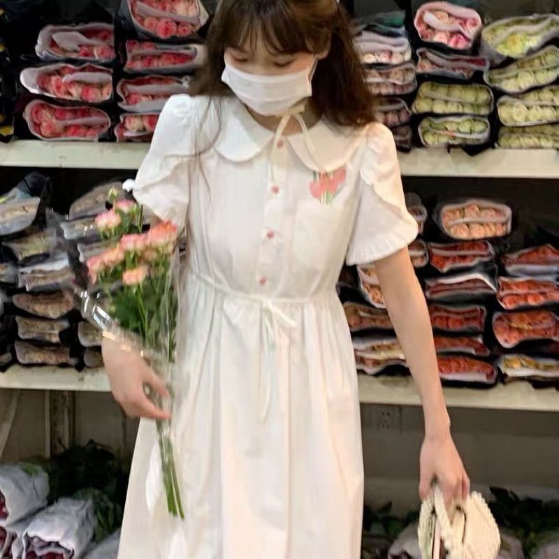 Váy Ullzang trắng nữ tính🌷