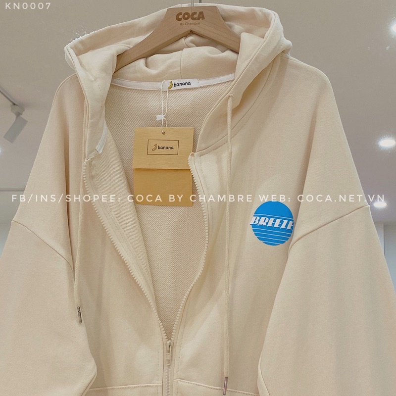 [KN0007]🍼 Áo khoác HOODIE ZIP nỉ da cá BREEEZE form rộng (Có sẵn/ảnh thật) | BigBuy360 - bigbuy360.vn