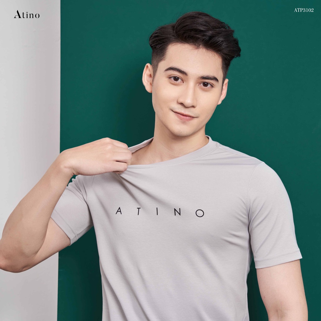 Áo Thun Nam cổ tròn in nổi ATINO trẻ trung vải Cotton caocấp co giãn thoáng mát form regular ATP3102 | BigBuy360 - bigbuy360.vn