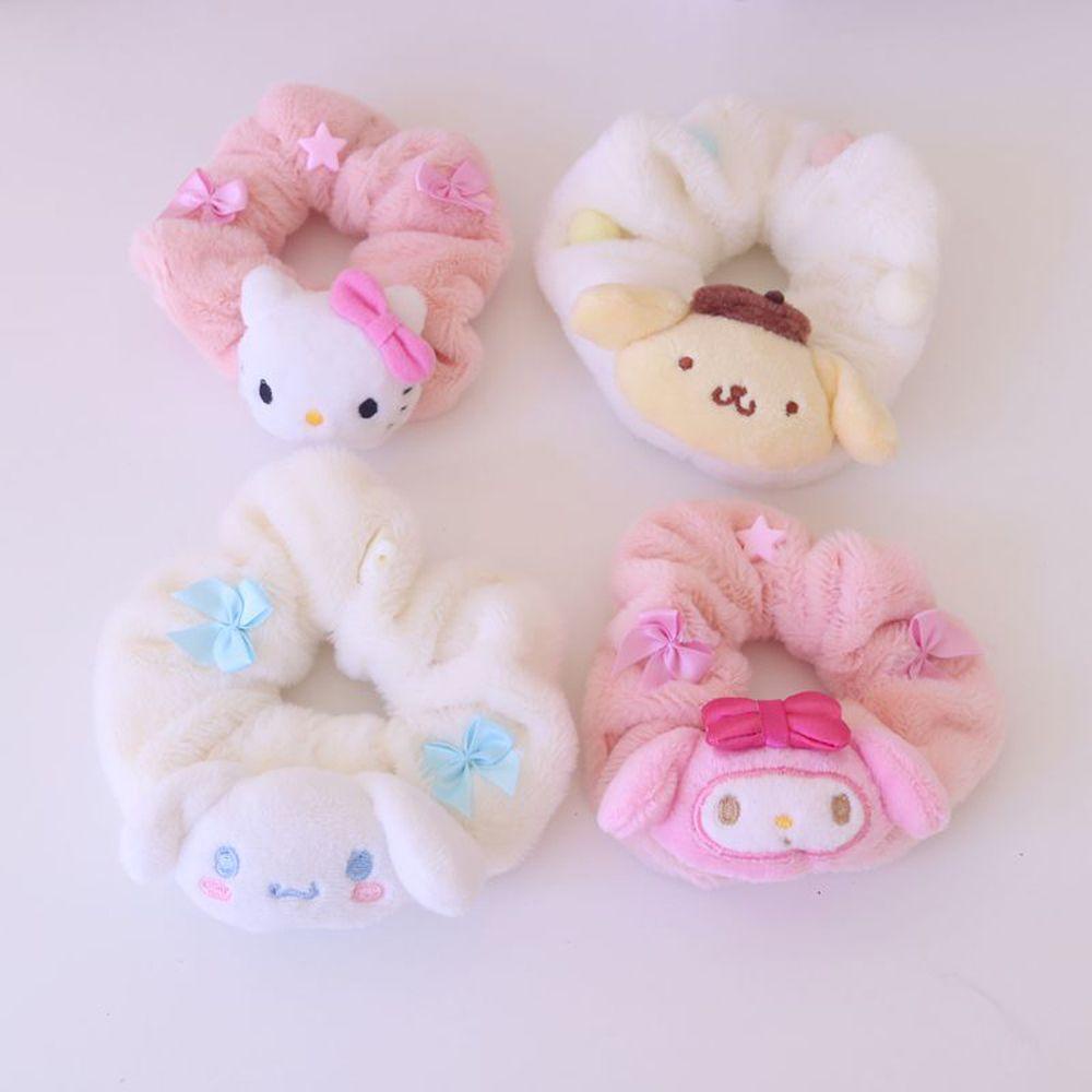 Dây Cột Tóc Scrunchies Bằng Vải Bông Họa Tiết Hoạt Hình Cinnamoroll Cho Nữ