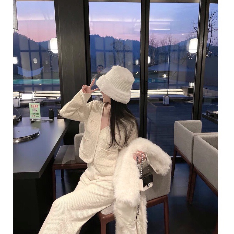 Áo cardigan Forgirl cổ V len gân sóng phối cúc có túi - Miss Girl
