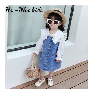 Set áo trắng phối váy jean TT kids bé gái
