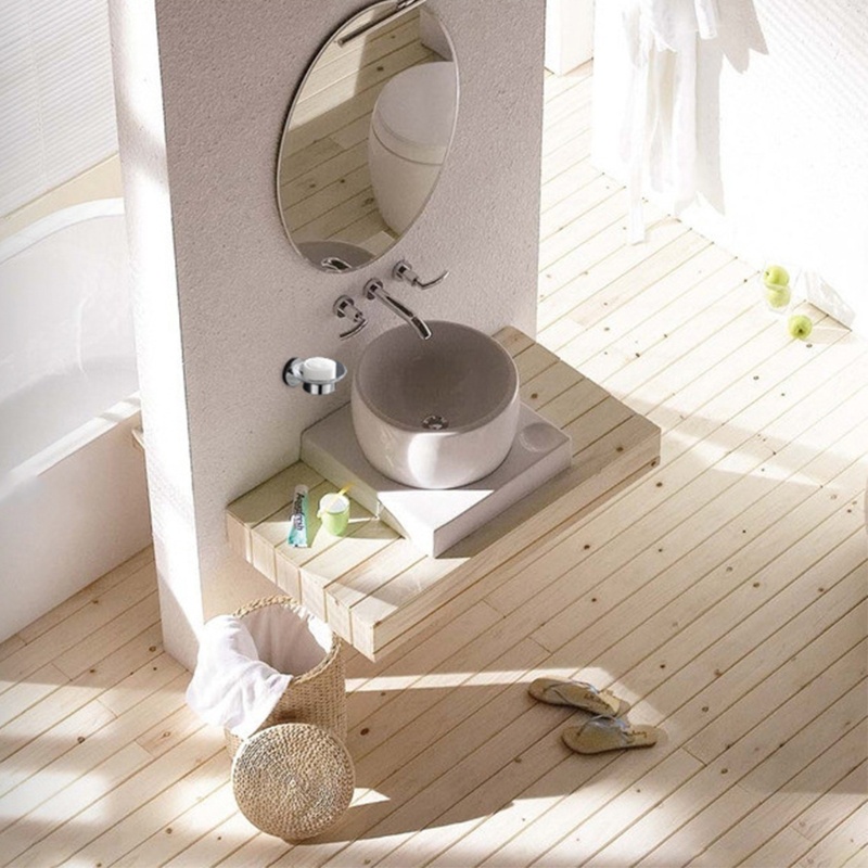 Giá Đỡ Xà Phòng Gắn Tường Hình Tròn Bằng Thủy Tinh