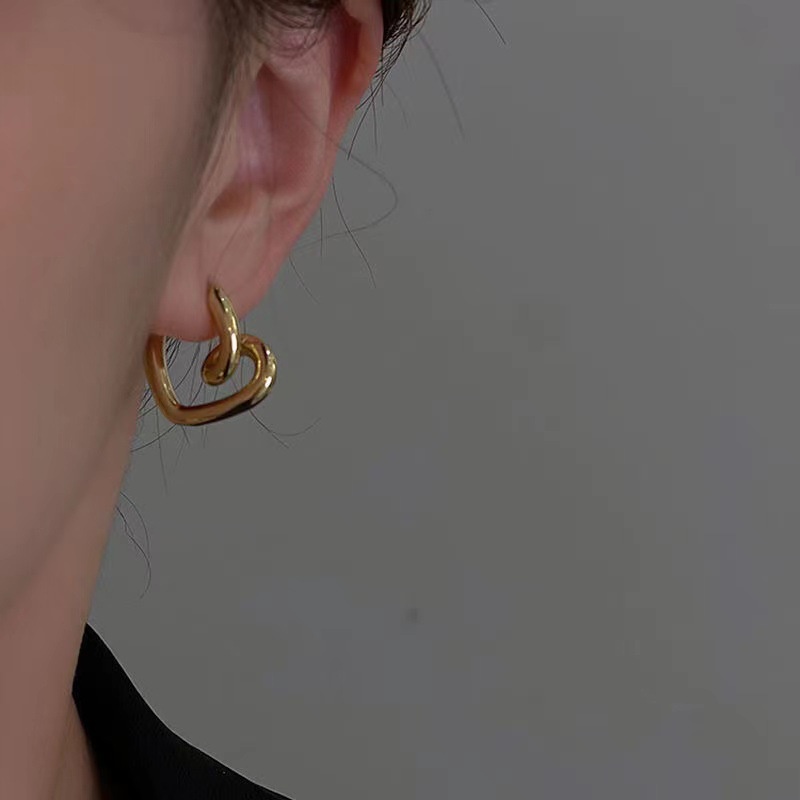 Bông Tai Hình Trái Tim Thời Trang Hàn Quốc