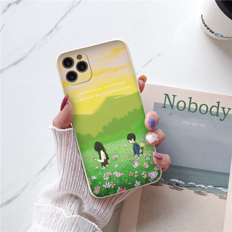 Ốp lưng iphone Cặp đôi giữa đồng hoa iphone 6 đến 14promax tr1219
