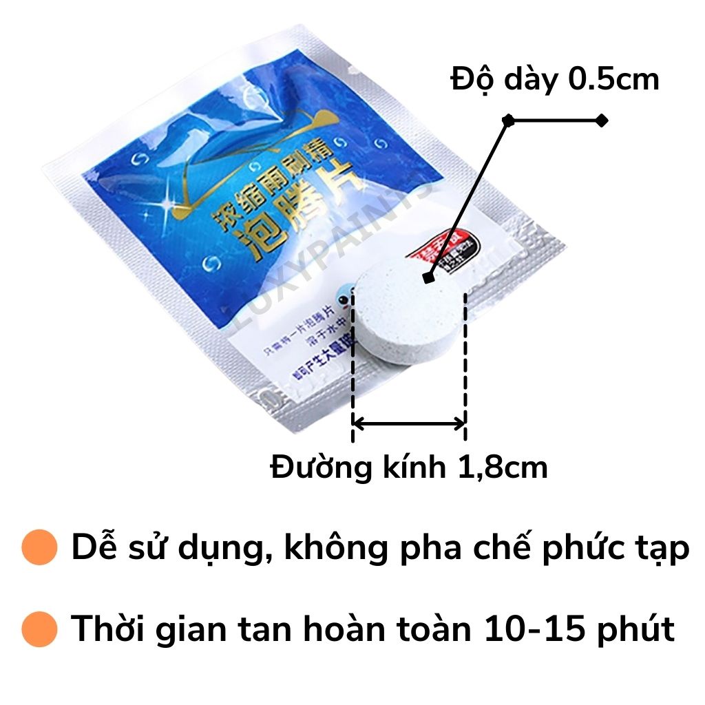 Viên Sủi Rửa Kính Xe Ô Tô LUXYPAINTS, Viên Sủi Rửa Kính Xe Hơi Tiện Dụng Giá Rẻ Tiết Kiệm Loại Mới Nhất LXP_VXXH