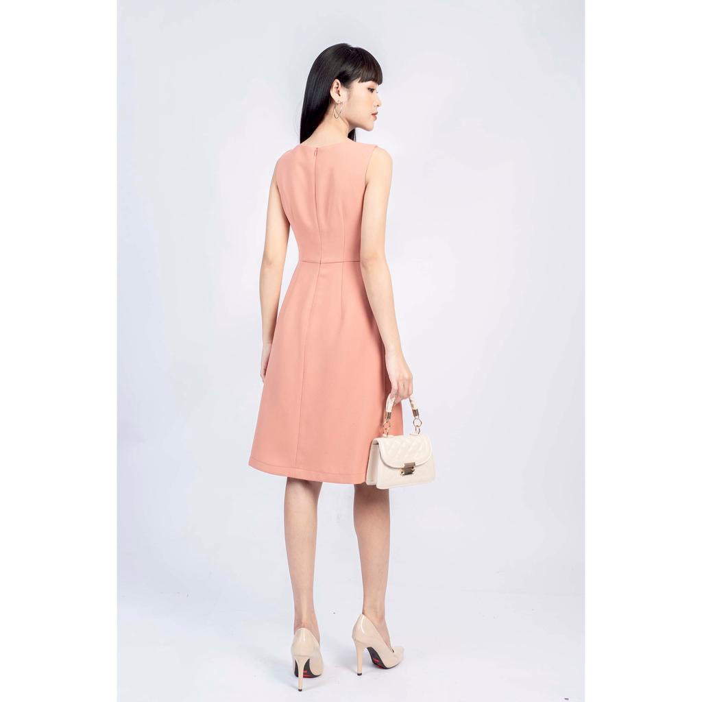 Đầm sát nách, dáng chữ A, thêu lá MMOutfit M-DA060721286