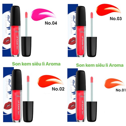 Son kem siêu lì Aroma Lip Flash Tint Hàn Quốc - Phân loại màu