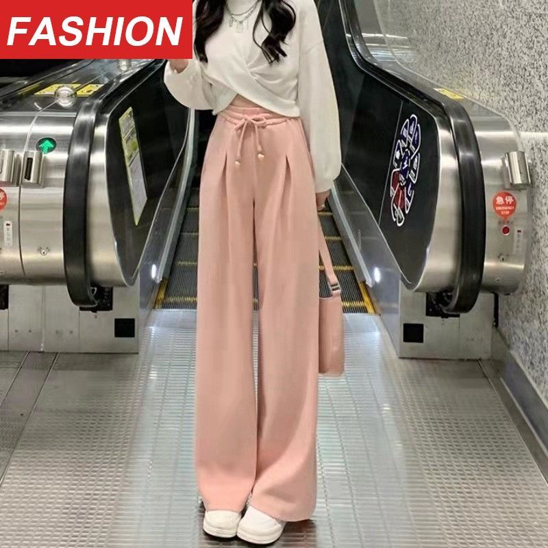 Quần Ống Rộng Lưng Cao Màu Hồng Thời Trang Mùa Hè