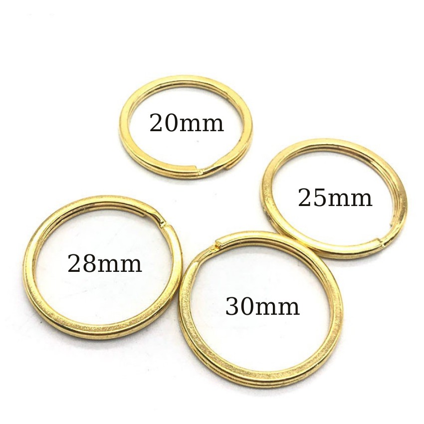 ️🏆️🏆️ Combo 2 Khoen Móc Khóa dây tròn - Đồng Nguyên Chất - Ring Phụ Kiện EDC - Độ dày 2 mm-  4 Size