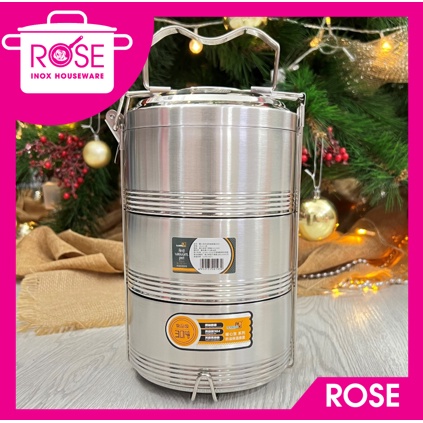 Hộp đựng cơm Inox 304 LOẠI XỊN không gỉ 3 ngăn có nắp đậy và quai xách tiện lợi - CÀ MÊN INOX 304 GIỮ NHIỆT CAO CẤP