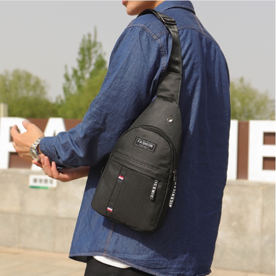 Túi đeo chéo nam vải Canvas trẻ trung + Tặng kèm giá đỡ điện thoại, ipad xoay 360 độ TC90+GIADO