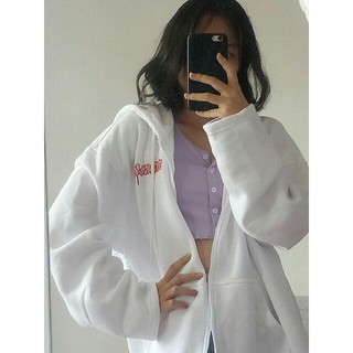 Áo khoác hoodie banawa unisex có dây kéo form rộng cute
