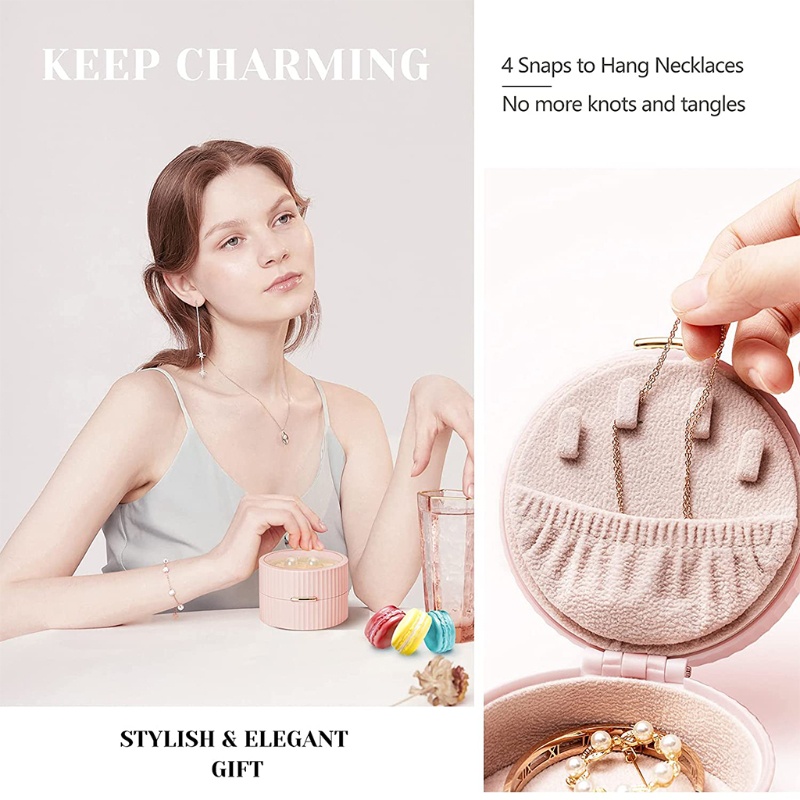 Hộp Đựng Trang Sức Màu Trắng Phân Loại Hình Tròn Tiện Dụng