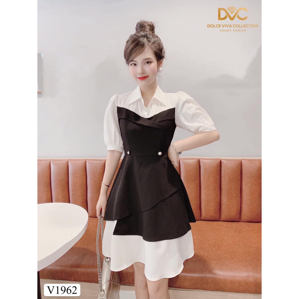 VÁY PHỐI CỔ SƠ MI - HÀNG THIẾT KẾ DVC