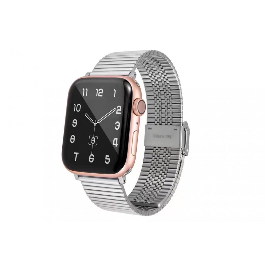 Dây đồng hồ Apple Watch 38mm/ 40mm/ 41mm/ 42mm/ 44mm/ 45mm (chất liệu hợp kim, mắt song song) series 1 đến series 7