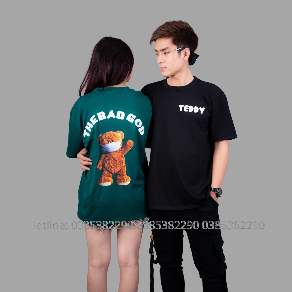 Áo thun tay lỡ Gau Teddy Mark The Bad God hottrend ,áo phông unisex cotton