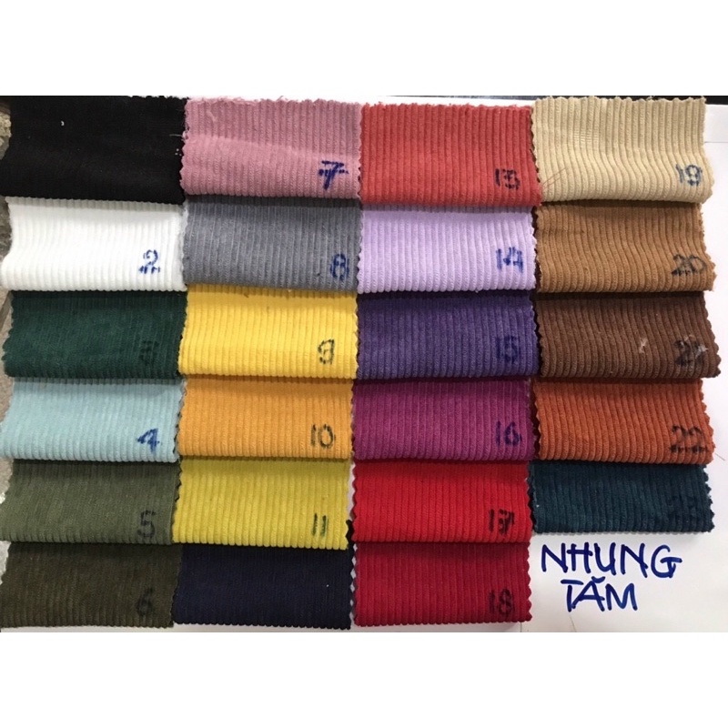 Vải nhung tăm rất nhiu màu