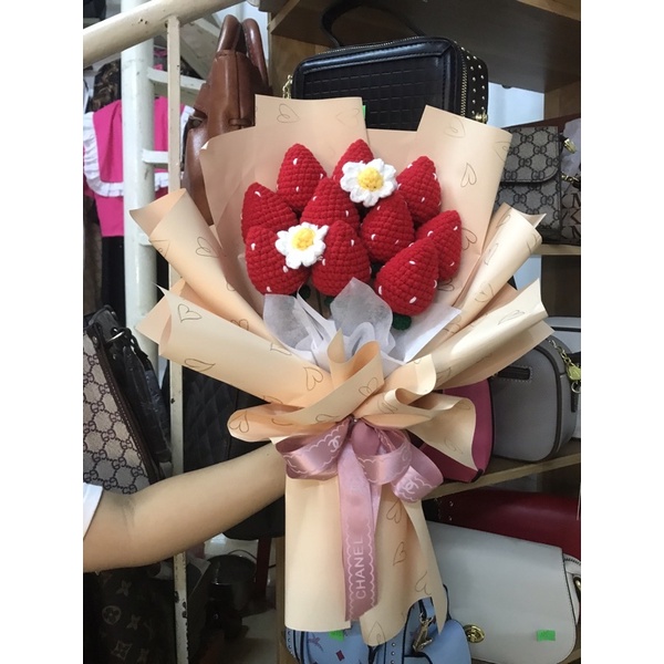 Hoa Dâu Len Handmade- Tặng bạn gái-ẢNH CHỤP THẬT