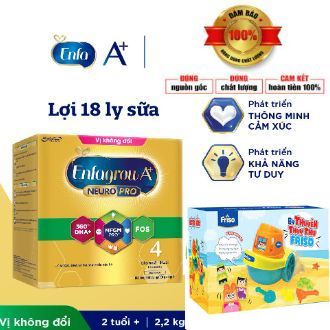 Sữa Bột Enfagrow A+ 4 hộp giấy 2.2kg Vị nhạt thanh mát