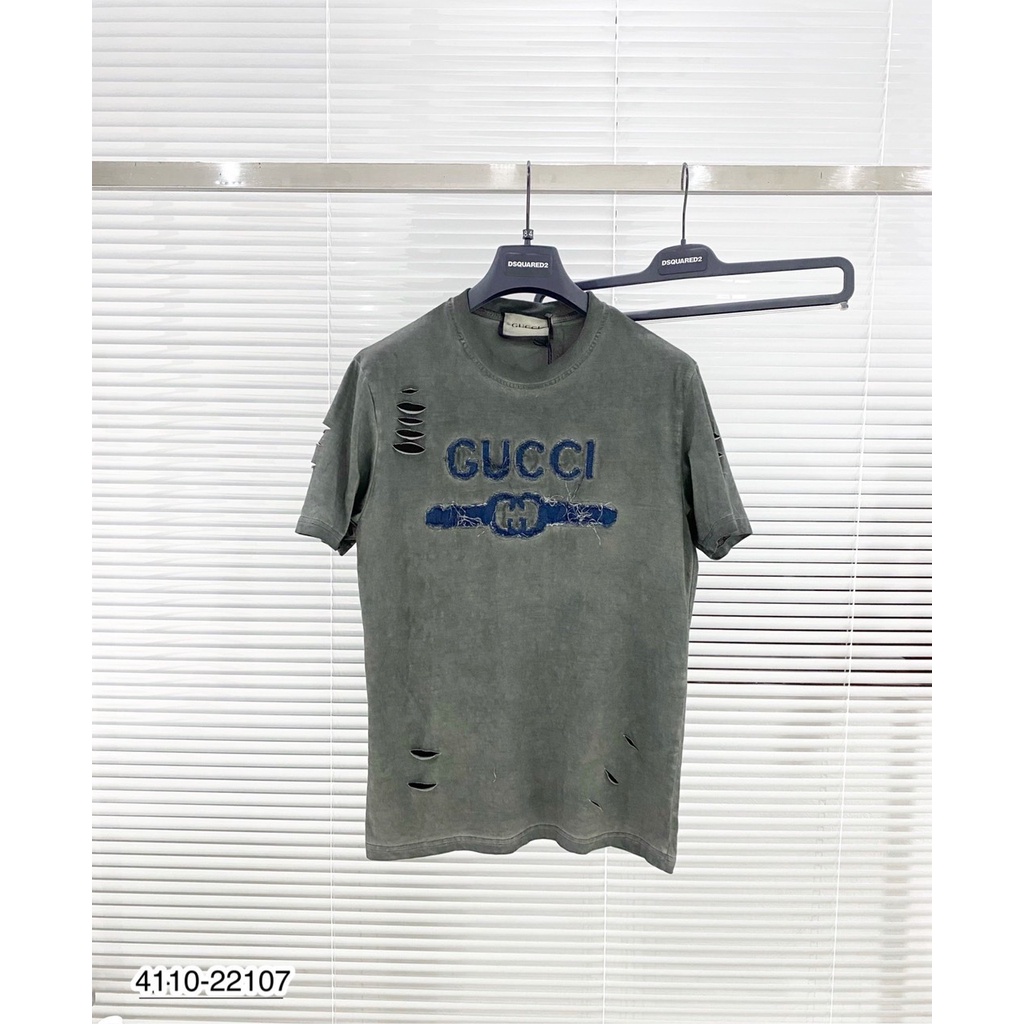 Áo Phông Nam thêu chữ GC rách 100% cotton cao cấp. Áo cộc GC rách chữ thêu vải bò nam nữ hot trend MINH TÂY STORE