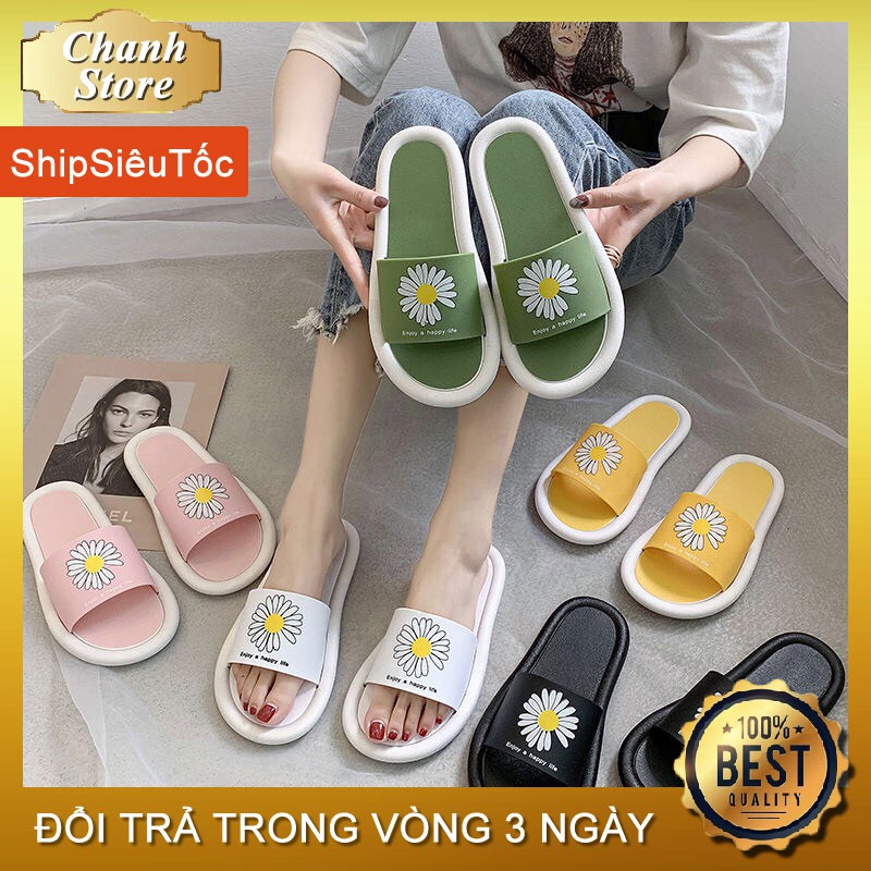 Dép Nữ 💖FREESHIP💖 Dép Hình Hoa Cúc Đủ Màu Siêu Xinh, Dép Hoa Cúc Đế Chống Trơn Trượt Đi Trong Nhà