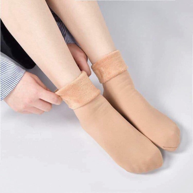 Tất Lót Lông Cực Ấm Giữ Nhiệt Mềm Mại Co Dãn Thoải Mái