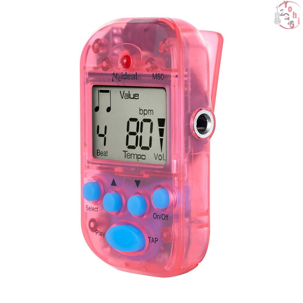 Máy đếm nhịp chỉnh tông M50 màn hình kỹ thuật số LCD có kẹp dành cho nhạc cụ đàn guitar/đàn piano chuyên nghiệp