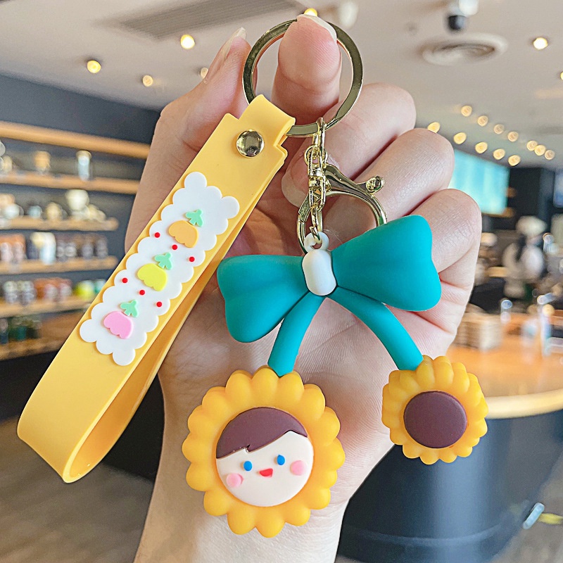 Móc Khóa Nhựa pvc Hình Hoa Hướng Dương Hoạt Hình Dễ Thương