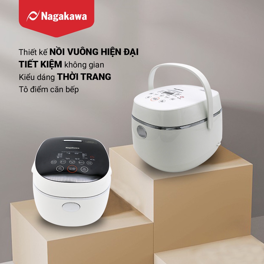 Nồi Cơm Điện Tách Đường 1.2L Nagakawa NAG0136 Cho Người Giảm Cân, Tiểu Đường Bảo Hành 24 Tháng