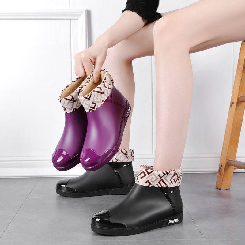 Ủng Đi Mưa Lót Lông Cừu Giữ Ấm Chống Trượt Thời Trang