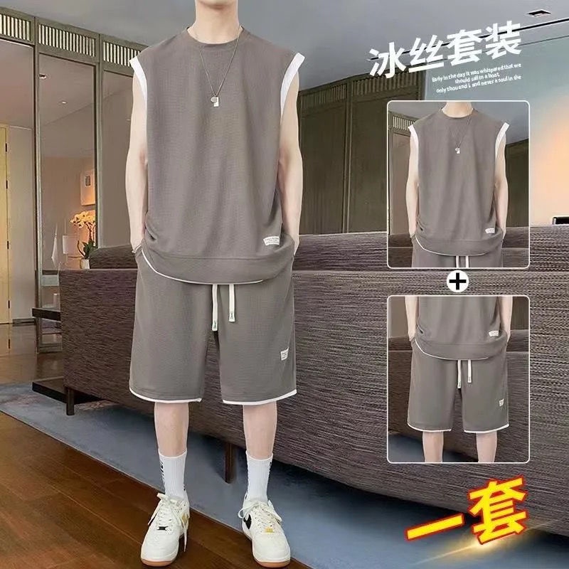 Set Đồ Thể Thao Áo Thun Ba Lỗ + Quần Short Thời Trang Mùa Hè Cho Nam