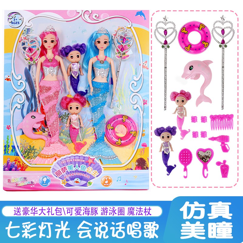 Bộ Búp Bê Barbie Nàng Tiên Cá Dễ Thương Xinh Xắn Dành Cho Bé Gái