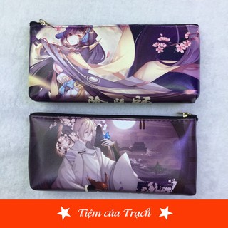 Hộp bút PU ngang 20cm Âm Dương Sư, One Piece, Totoro, PUBG