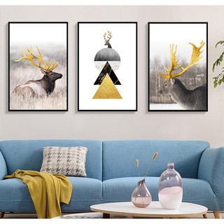 Bộ tranh Canvas Hươu vàng sang trọng ( 40cm x 60cm ) đã đóng khung SR193