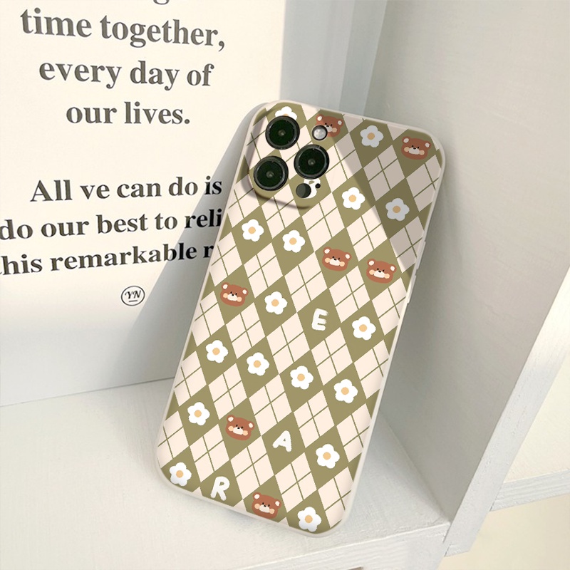 Ốp lưng iphone caro flower trending ốp iphone cạnh vuông 11/12/13/pro/max/plus/promax/6/6plus/6splus/7plus/8/8plus/xr/xs