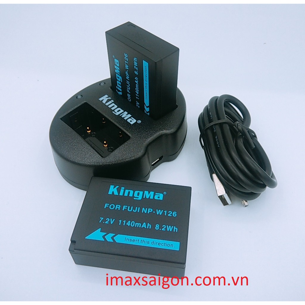 2 PIN 1 SẠC KINGMA thay thế CHO PIN FUJIFLIM NP-W126