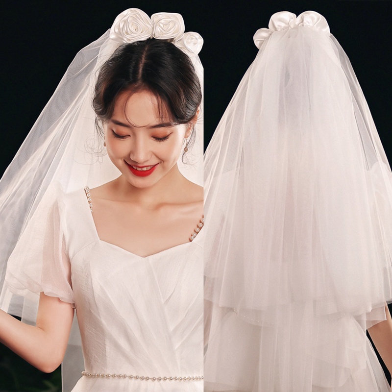 Mạng Che Mặt Vải Tuyn Nhiều Lớp Cắt Trang Trí Cô Dâu