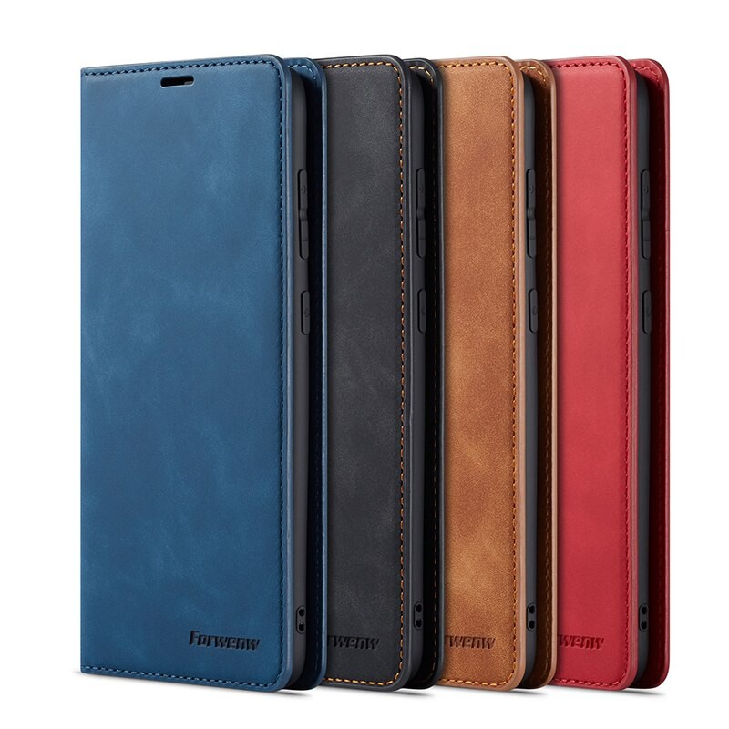 Bao da điện thoại nắp lật từ tính/ giá đỡ có khe ví cho Samsung S21/S21 PLus/ S21 Ultra HÃNG FORWENW