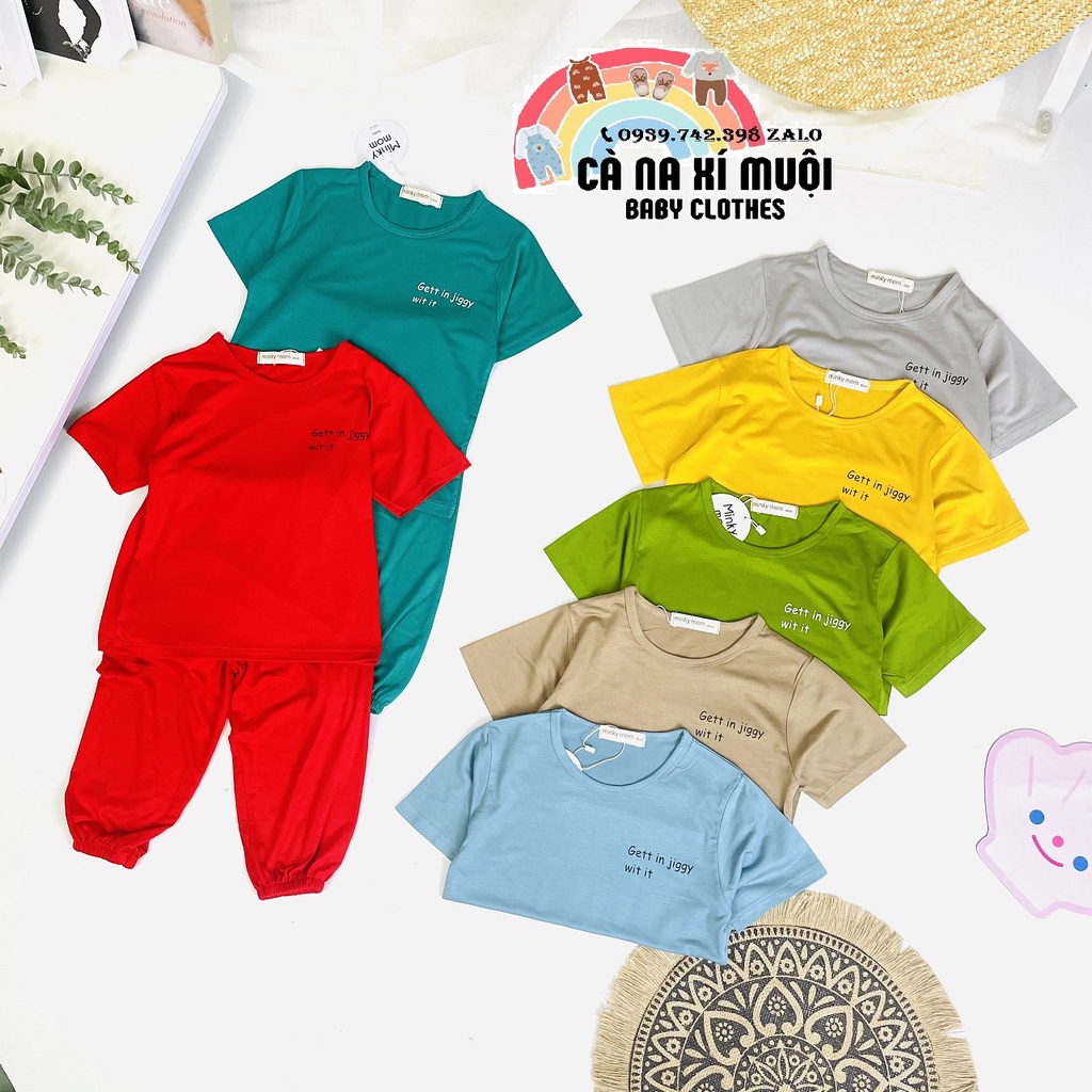 Bộ ALIBABA Minky Mom Thun Lạnh Size(9-26Kg)FREE SHIPDể Thương Cho Bé Gái Bé Trai, Đủ Màu