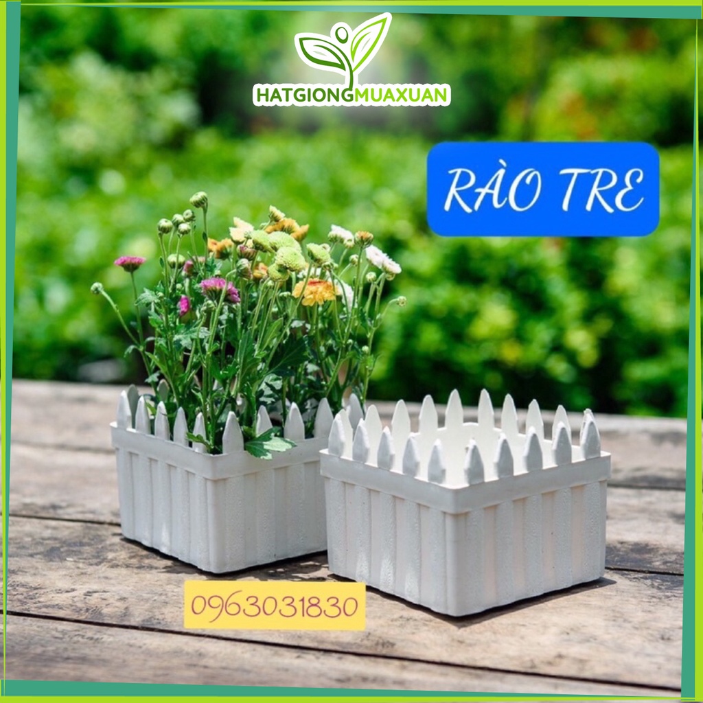 Chậu nhựa hàng rào  trồng cây thật, cây giả